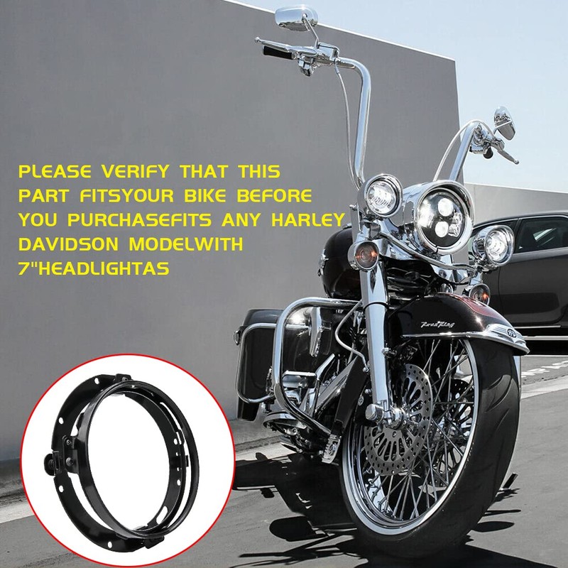 SKUNTUGUANG 7" inch Round LED Projector Headlight Trim Ring Mounting