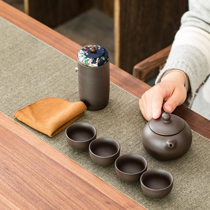 MOORCHOCO Juego de té de viaje, juego de seis piezas