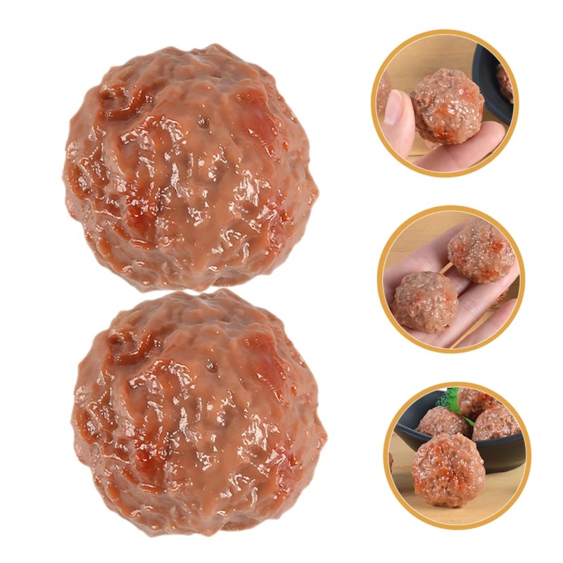 SUPVOX 5pcs Artificial Beef Meatball Model Fake Food Toy Realistic