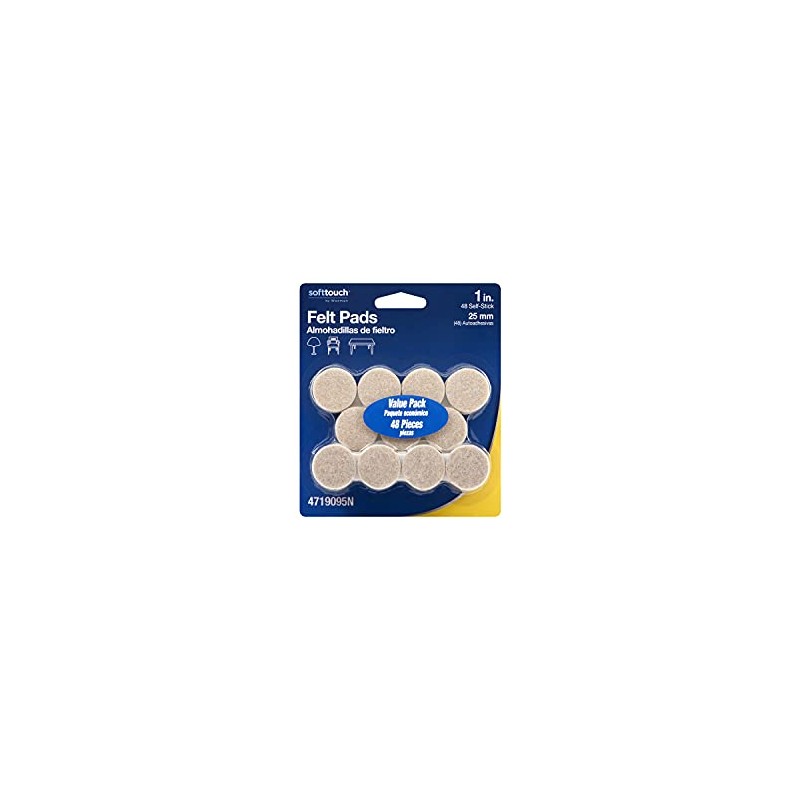SoftTouch Felt Self Adhesive Protective Pad Oatmeal Round 1 in.