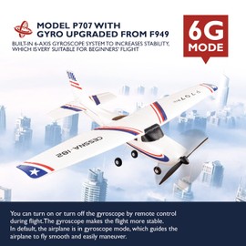 New P707 PRO 3Ch RC Airplane with GYRO, Fixed Wing Plane Outdoor Toys with 2.4G Transmitter, Extra Battery and Propeller … (Regular)