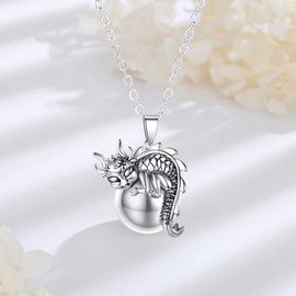 AEONSLOVE Bola Chime Ball Pregnancy Bola with Chain Pregnancy Jewellery Gifts for Expectant Mother Pregnant Women, 2 Chains, Copper Silver