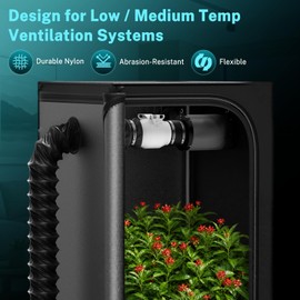 HG Power 4 Inch Duct Hose, 16 Feet Flexible Nylon Duct Nylon Air Ducting, Tear& Wear Resistant, Steel Wire 2 Clamps for Exhaust Fan, Grow Tent, Bathroom, Garage not for Dryer