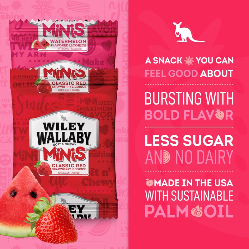 Wiley Wallaby Mini Licorice Bites 0.5 Ounce Classic Gourmet Soft