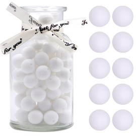 100pcs Silicone Beads - 15mm Round White Silicone Beads for Keychain, Necklace, Bracelet & Lanyard Making