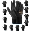 PU Coated Black Nylon Work Gloves. Gardening, Builders, Mechanic (XL