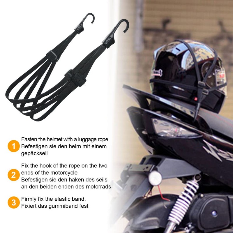 URAQT Bicycle Hooks Rope, 2 Pack Rubber Bungee Cords, Motorcycle