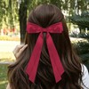 Wine Red Hair Bows Ribbon for Women Girls Gift 4Pcs