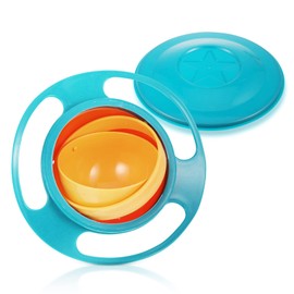 Baby Universal Gyro Bowl, Anti Spill Dining Entertaining Toddler Magic Bowls, Non Spill Feeding Toddler Gyro Baby Bowl Rotating, 360 Degrees Rotation Gyroscopic Smooth Bowl for Kids Toddlers (Green)