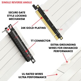 LINKUP - Ultra PCIe 4.0 X16 Riser Cable [RTX4090 RX6950XT x570 B550 Z690 Tested] Shielded Extreme High-Speed Vertical Mount Gaming PCI Express Gen4┃Reverse GPU Socket (27cm) Designed for ITX┃White