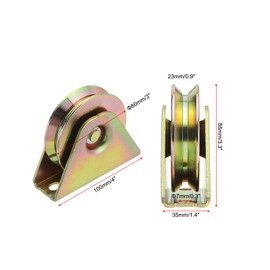 PATIKIL 3" V Groove Caster, V-Type Groove Wheel V Groove Pulley Sliding Gate Wheels for Driveway Gate Industrial Machines V Track Rail, Loading Capacity 772 Lbs