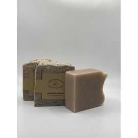 Three Dubs Ranch Blazing Saddle: Handmade All-Natural, Goat Milk Soap made with Tallow, For Hands, Body. Leather, Sandalwood, Sage scented Soap Bars. Made in Texas. (3.5 oz Bar 3 Pack)