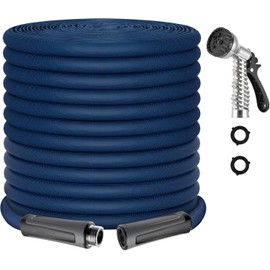 Gotron Garden Hose 25ft, Non-Expanding Lightweight Water Hose with 7 Function Nozzle & 360° Swivel Grip, Flexible, Kink-Free, Wear-Resistant, Leak-Proof, 3/4" Thickened Connector, Yard, Garden