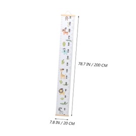 Hohopeti 1pc Cartoon Height Ruler Home Sticker Decor Growth Chart Canvas Full Wall Ruler Height Measurement Scale Body Ruler Growth Chart Wood Colorful