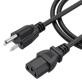 Wanme Cable de Alimentación Universal 3 Clavijas para Computadora PC, Monitores Samsung/LG/Sony/Acer/ASUS/DELL, Impresoras, Escáneres y Equipos de Gimnasio - Enchufe Trifásico 125V 10A