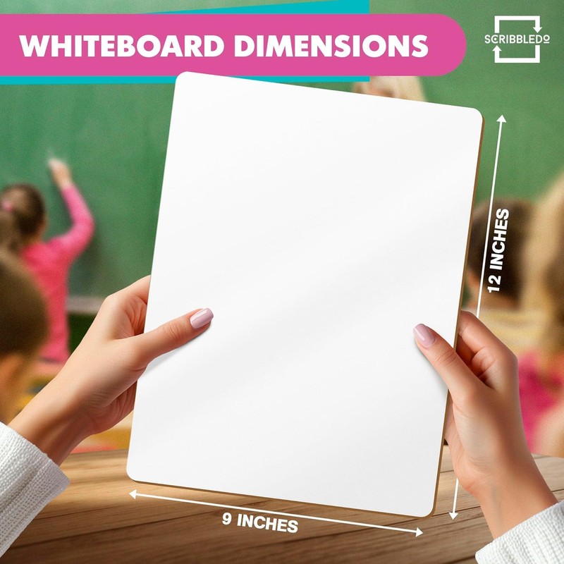 Scribbledo 24 Small White Board Dry Erase Boards Classroom Pack