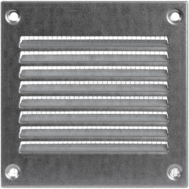 Vent Systems 4'' x 4'' Inch (Overall Dimensions) Galvanized Air Vent Cover - Metal Air Return Grill with Built in Guard Screen Mesh - HVAC Ducting Vent Duct Cover for Interior, Exterior Use