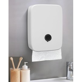 Wall-Mounted Paper Towel Dispenser Z-Fold Dispenser and C-Fold Dispenser Compatible ABS Plastic White Lockable Commercial & Home Use Lockable Easy Refill Ideal for Bathroom Kitchen Office (Z fold)