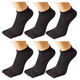 WIOIW Men's 2-Toe Socks, Sweat Absorbent, Quick Drying, Set of 6, #5