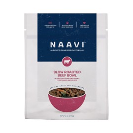 NAAVI Natural Dog Food - Slow-Roasted Beef Bowl with Ancient Grains, Vegetables & Fruits - Ideal Wet/Dry Meal or Premium Dog Food Toppers for Picky Eaters (6 oz)