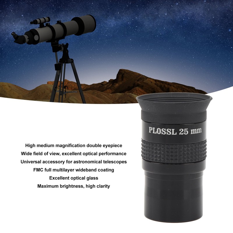 Telescope Eyepiece 1.25in Plossl Multilayer Broadband Coating Astronomical Telescopes Accessory