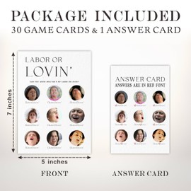 Labor Or Lovin Game Kits For Baby Shower - Minimalism Pearl White - 30 Fill In The Blank Advice Cards Each Set, Gender Reveal, Gender Neutral，Party Favor & Decor - A12