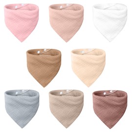 VOMARHUG Muslin Baby Bibs, Pack of 10 Drool Bibs Baby, Muslin Triangular Scarf Baby, Super Absorbent Organic Cotton Neckerchief Baby, Bib for Infants Toddlers, pink