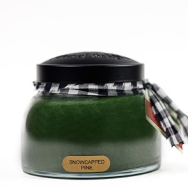 A Cheerful Giver - Snowcapped Pine - 22oz Mama Scented Candle Jar with Lid - Keepers of The Light - 125 Hours of Burn Time, Gift for Women, Green