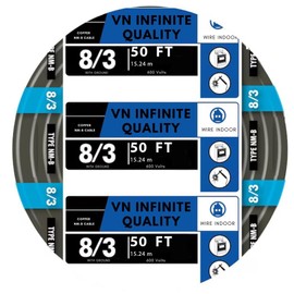 VN Infinite quality 8/3 NM-B Non-Metallic Sheathed Cable Stranded Residential Indoor Wire (50-FT)