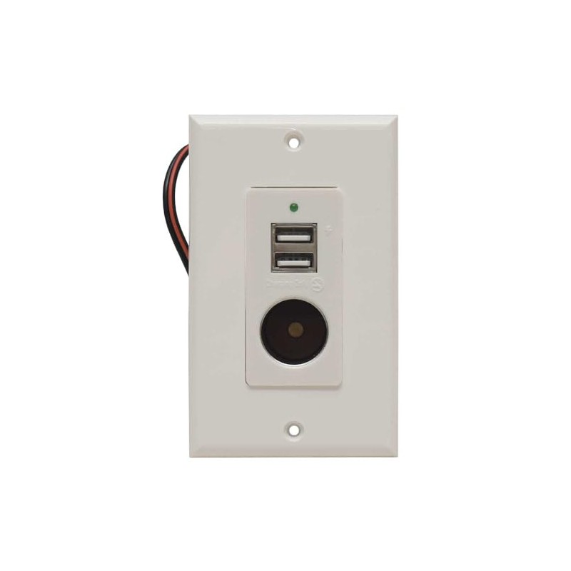 Magnadyne Boat Wall Mount USB Charger WCP-12V-B | 12V Ports