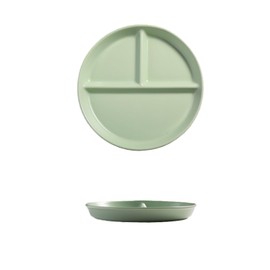 Hoshisea Divided Ceramic Dinner Plate, Split Diet Plate, Snack Plate, Ceramic Plate with Divider, for Picnic, Dinner (Green)
