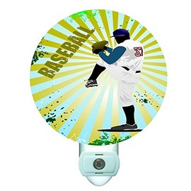 Gotham Decor Baseball Decorative Round Night Light