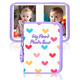 Baby Photo Book Holds 21 4x6 Photos, My First Photo Book for Baby or Toddlers, Love" Baby Photo Album Soft Cloth Family Book, Cute Book Gift for Babies Shower Newborns Family Photos (Purple)