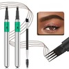 2 Pcs Microblading Eyebrow Pen Set with Eyebrow Brush, 3D