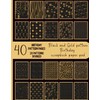 40 Black and Gold pattern birthday scrapbook paper pad, 2x18th
