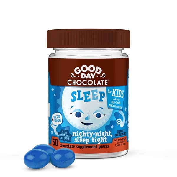 Good Day Chocolate Melatonin for Kids Natural Kids Sleep Aid Supplement (50 Count)