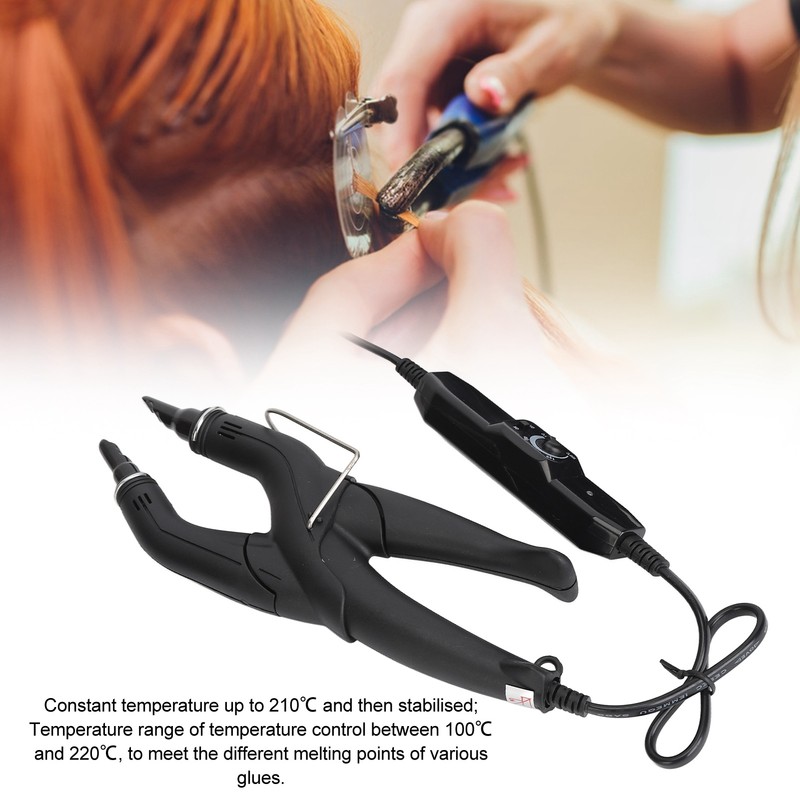 Extension Hair Iron Adjustable Temperature Rotatable Power Cord Ergonomic Safety