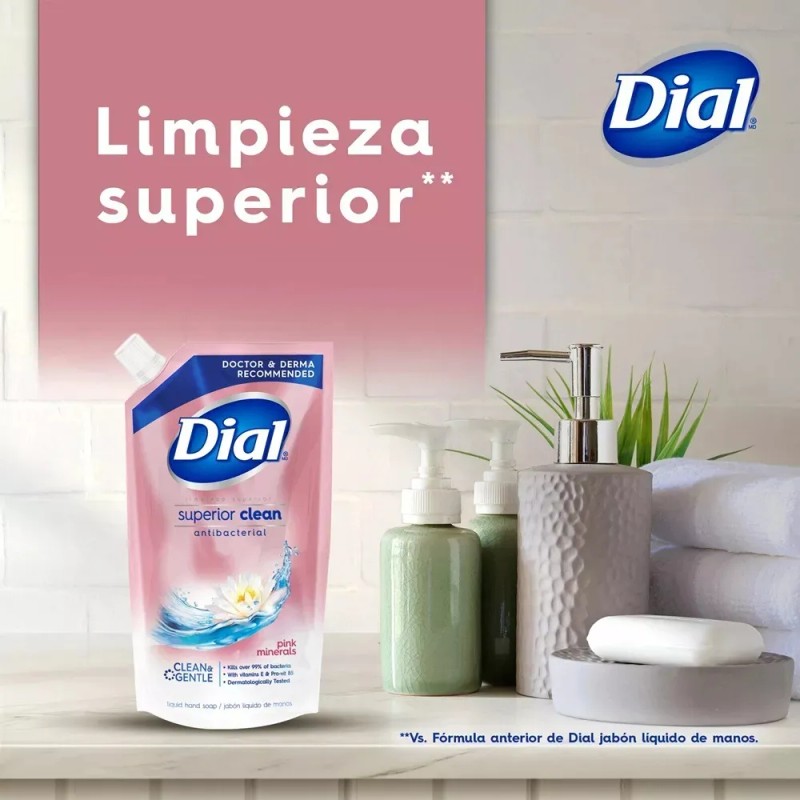 Jabón Líquido Para Manos Minerales Rosados 800 Ml Dial
