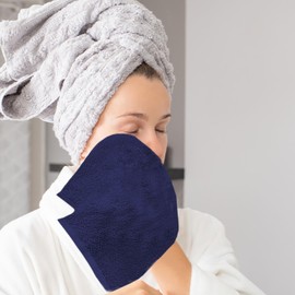 Hieftan Face Towels (Pack of 6) - 500 GSM - 100% Cotton Highly Absorbent Fingertip Washcloths for Makeup Removal, Facial Cleansing & Skin Care, Supersoft and Durable, 30x30 cm (Blue)