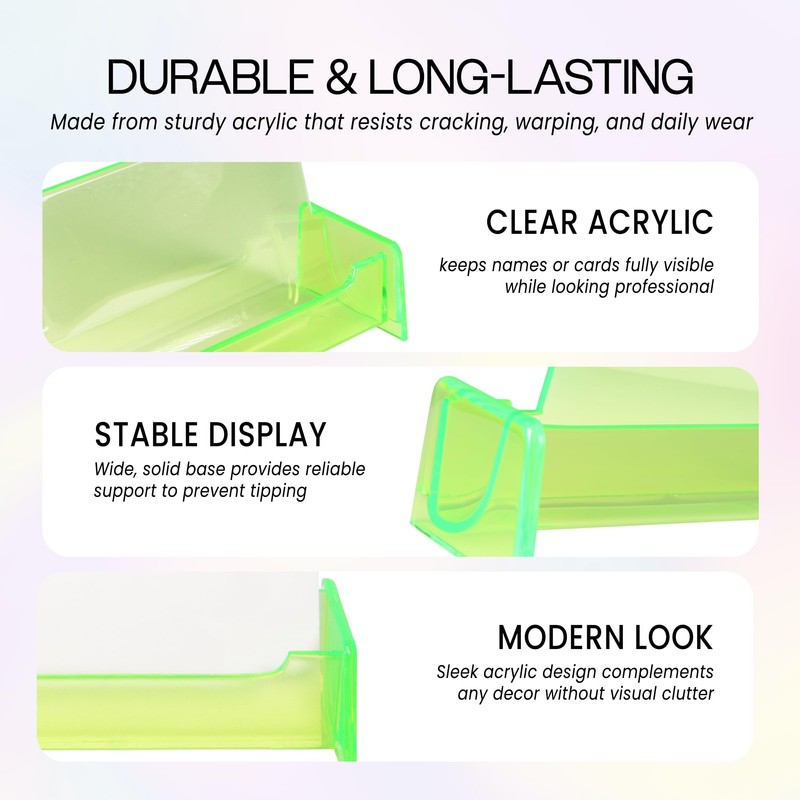 Beauticom® CLEAR COLOR Plastic Business Card Holder Display Desktop Countertop