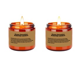 2 Pack Candles for Home Scented, Aromatherapy Jar Candle Gifts for Women, Natural Soy Wax Amber Candle Set, Scented Candles Set for Birthday Valentine Mother's Christmas Day Present