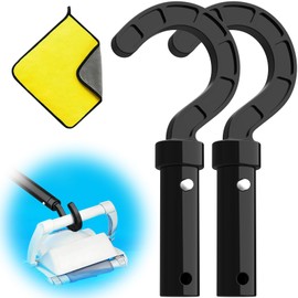 2 PCS Multi-Purpose Pool Hooks for Pool Pole Attaches to Telescopic Pole for All Pool Vacuums, Above Ground and Underwater Cleaner Hooks