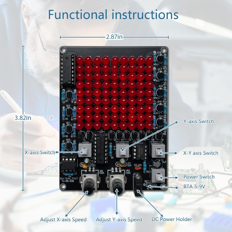 EIELE Multi-Directional Adjustable Running Light Soldering Practice Kit LED Light