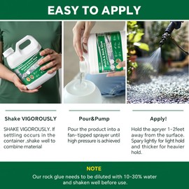 Rock Glue 4L/1.05Gal Mulch Glue,Fast Dry Transparent Waterproof Pea Gravel Stabilizer Non-Toxic & Long-Lasting & Dries-Clear for Strong Pea Gravel Binder for Wood Chips,Sand,Pine Straw,Pebbles,Stone