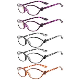 Readers 5 Pack Reading Glasses Ladies Spring Hinge lens +3.75
