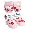 Mocc Ons moccasin washable leather sole slipper socks (6-12 Months,