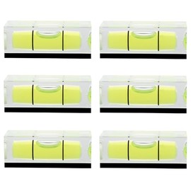 JYK 6Pcs Magnetic Small Bubble Level 10x10x29mm Mini Square Bubble Spirit Levels Leveling Tools