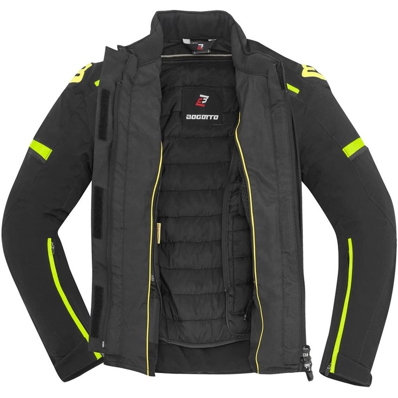 Bogotto Sparrow Waterproof Motorcycle Textile Jacket, Black/Red, M