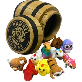Monkey Stix Barrel Buddies Original 3D Printed Articulated Mini Animal Collectible Garden Figurines Unique Gifts Assorted Collectibles (10 Pack Medium Barrel)