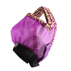 Harrison Howard Cattle Livestock Fly Mask Breathable Mesh Padded Edging with Fun Patterns Large Spacing Forelock Opening Design Adjustable Fit for Cattle Purple
